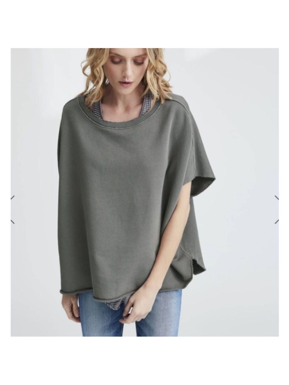 Frank & Eileen Tee Lab Olive Green Relaxed Capelet LAB216TF